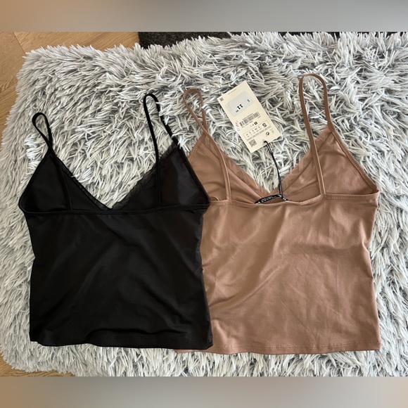 Two Zara cropped camisoles size Small NWT (0205) - Picture 4 of 5